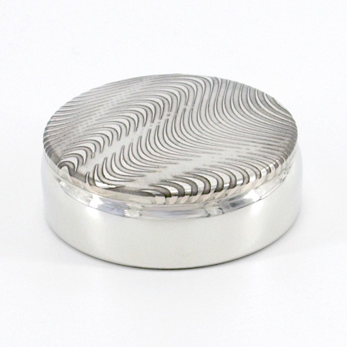 ROZA Etched Pewter Pill Box 6cm Diameter