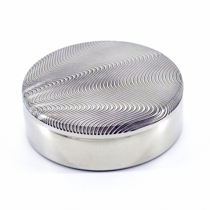 ROZA Etched Pewter Box 8cm Diameter