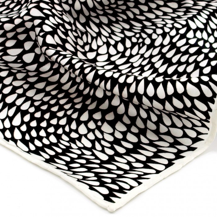 SPIRIAL - Printed Silk Bandana (White Edge)