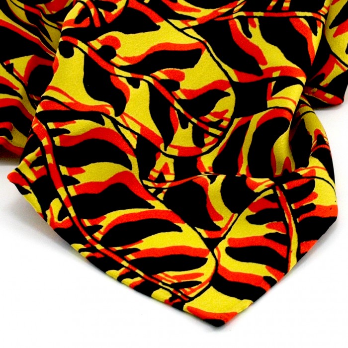 Tigerleaf Silk Bandana 50cm Square Red Yellow