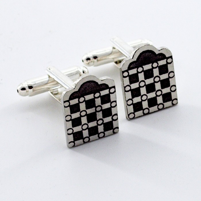 Pewter Strakes Cufflink & Tie/Lapel Pin Set